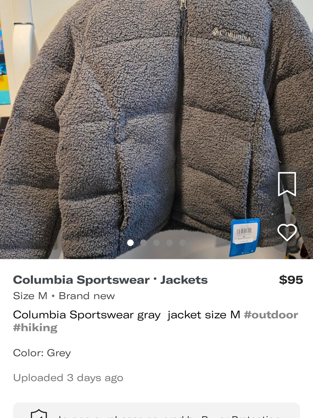 Columbia Womens Gray Sherpa Puffer Jacket